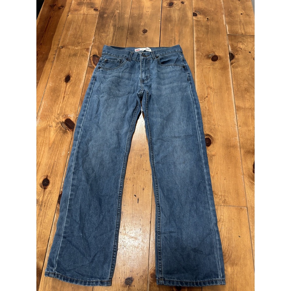 Levi's Boys 505 Regular Fit Straight Leg Jeans Size 16 REG W28 L28 Blue Denim